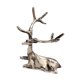 thumbnail image 2 of Escultura de ciervo, estatua de animal, regalo decorativo para comedor, mesa y sala de estar. Plata oscura, 2 of 9