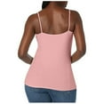 thumbnail image 4 of Tank Top for Women Elastic Inner Layer Solid Thin Chest Pad Straps Vest Pink Summer Clothes Teen Girls M, 4 of 6