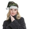 thumbnail image 5 of Haiem Flamingos And Palm Leaves Pattern Santa Hat Confortable Velvet Christmas Hat for Christmas Party Favors Fit for Adults Men Women, 5 of 6