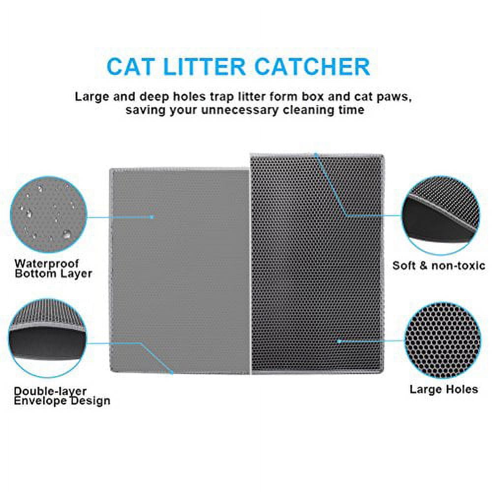 Grey Double Layer Waterproof Cat Litter Mat – CDECages