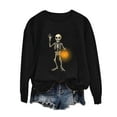 thumbnail image 3 of Meichang Women's Halloween Sweatshirts Oversized Skeleton Graphic Sweatshirt Crewneck Long Sleeve Pullover Tops Vintage Halloween Sweatshirt, 3 of 5