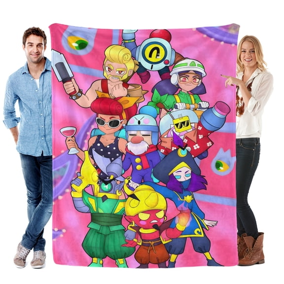 Brawl Stars-Anti-Pilling Flannel Blanket Soft Lightweight Plush Fuzzy Cozy Luxury Blanket for Home and Kitchen Use – Perfect for Kids and Adults