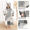 thumbnail image 3 of FORMRS Wearable Blanket Hoodie with Sleeves for Kids Cozy Flannel Sweatshirt, Gray Cute Cats, 3 of 7