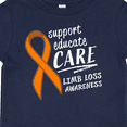 thumbnail image 4 of Inktastic Support Educate Care Limb Loss Awareness Orange Ribbon Boys or Girls Baby T-Shirt, 4 of 5