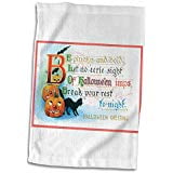 Keeping A Carved Pumpkin Fresh 3D Rose Vintage Halloween Card with Carved Pumpkins and a Black Cat and Bats Towel 15 x 22 ()