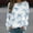Sky Blue, variant on Maxi Blouses for Womens Blue Long Sleeve Pullover Bow Print Crew Neck Blouses Teens Shirts M