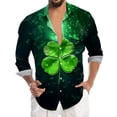 thumbnail image 3 of JFHHQ Men's St Patricks Day Long Sleeve Casual Shirt Autumn 3D Printed tops for Male Holiday Celebration Red XXXL, 3 of 4