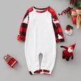 thumbnail image 4 of Matching Christmas Pajamas for Family Graphic Reindeer Casual Letter Printed Crew Neck Long Sleeve Shirts Comfy Plaid PJ Sleepwear Outfits Baby Red 24M, 4 of 6