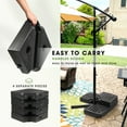 thumbnail image 4 of Scafild | 4-Piece Patio Offset Umbrella Base Stand,180lbs Heavy-Duty Sand Filled Patio Umbrella Base - Black, 4 of 7
