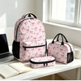 thumbnail image 3 of Coquette‑Style Pink Bow School Backpack, Spacious Multi‑Pocket Bookbag, Soft Padded Straps Suitable for Girls School and Trips, 3 of 5