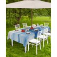 thumbnail image 4 of Fsddascl Blue Ombre Outdoor Tablecloth - 60x120 Inch Rectangle Dining Table Cover, Watercolor Landscape Abstract Rustic Waterproof Outdoor Table Cloth with Umbrella Hole & Zipper for Picnic/Patio, 4 of 7
