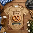 thumbnail image 2 of Bibifish Mens T Shirts Short Sleeve Crew Neck Pretzel Oktoberfest Print Tees German Festival Vintage Casual Daily Tops, 2 of 4