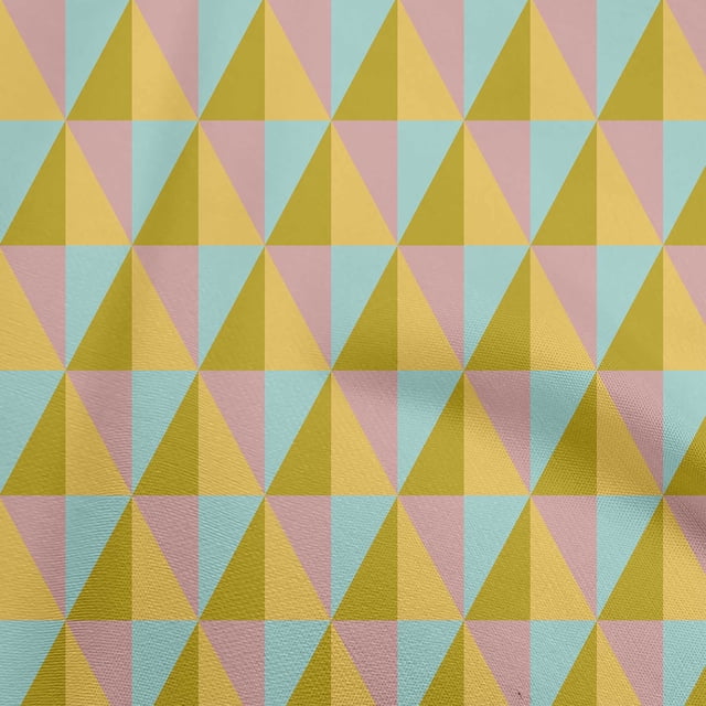 oneOone Tissu Velours Jaune Géométrique pour Robe Tissu Imprimé au Mètre 58 Pouces de Large