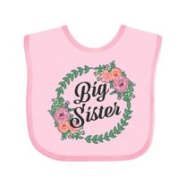 Inktastic Big Sister with Flower Circle Girls Baby Bib
