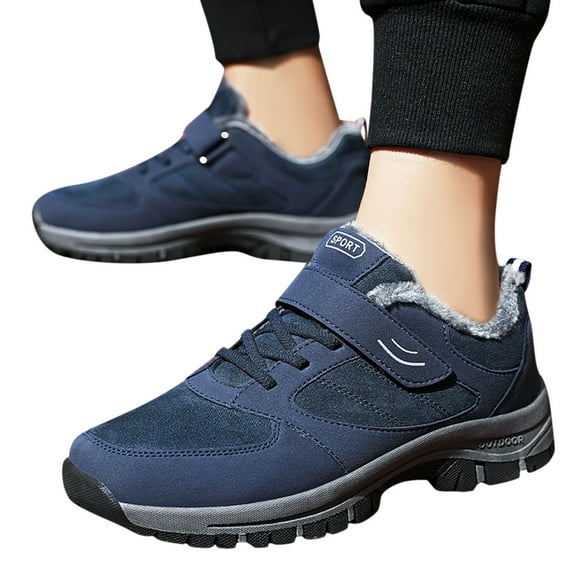 Chenyee Men's Ankle Boots Comfortable Fleece Lined Slip On Sneakers Winter Non Slip Warm Shoes