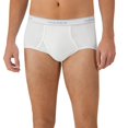 thumbnail image 2 of Bóxers tipo brief de algodón para hombre Hanes, absorbentes de humedad, paquete de 6, blancos, 2 of 7