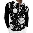 thumbnail image 1 of Blusa de manga larga con estampado digital de planetas coloridos y media cremallera para hombre Pompotops  oipoqjl28849, 1 of 4