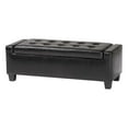 thumbnail image 2 of Baxton Studio Manchester Black Bonded Leather Ottoman, 2 of 12
