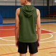 thumbnail image 6 of FSYBOA Boys Athletic Tank Tops, Running Sleeveless Hooded Casual Kids Summer Tops Army Green Size 11-12 T, 6 of 6