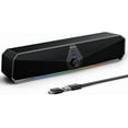 thumbnail image 1 of Bluetooth Computer Speakers for Desktop, USB Plug &  PC Speakers with Dynamic LED Light, Stereo Sound Soundbar for Desktop Laptop Monitor (USB-C Adapter Included), 1 of 9
