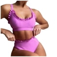 thumbnail image 4 of Xmyrz Sexy Bikinis For Women Bathing Suits Two-Piece Ruffles Sleeveless Faddish Holiday Relaxed Fit Suitable Swimsuit Sets Swimwear, 4 of 7