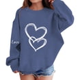 thumbnail image 3 of AUDeals Girls Cotton Love Heart Sweatshirt - Round Neck Long Sleeve Loose Fit Pullover Top for Kids Spring Fall Casual Wear, 3 of 6