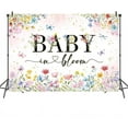thumbnail image 4 of Custom Wildflower Backdrop Baby in Bloom Floral Baby Shower Decorations Girls Butterfly Golden Dot A Little Wildflower is On The Way Decorations for Baby Shower Background Banner, 4 of 4