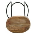 thumbnail image 7 of 24 Inch Handcrafted Backless Barstool, Natural Brown Mango Wood Thick Saddle Seat, Black Iron Base, 7 of 7