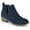 Blue, variant on Womens Rimi Pull On Stacked Heel Booties, Widths Available