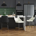 thumbnail image 6 of Counter Height Bar Stools with Full Back, 25 Inch Swivel Bar Stools Set of 2, Ergonomic Backrest and Metal Footrest, Modern Bar Stools for Kitchen Counter, Island, Dining Room, 6 of 8
