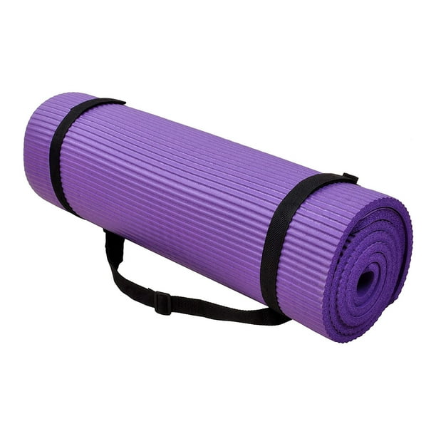 BalanceFrom Fitness GoYoga+ 71x24in Exercise Yoga Mat with Knee Pad, Purple  
