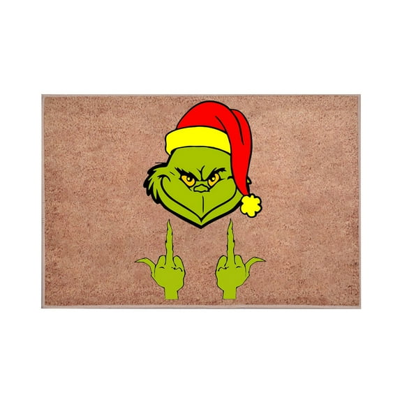 Christmas Welcome Door Mat Non Slip Xmas Theme Green Pattren Mat Festival Home Decoration For Kitchen Bathroom Front Porch Entryway Decor