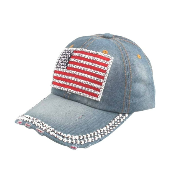 CFMIURAN Women's Baseball Caps Adjustable 250 Year American Anniversary Hat, Retro Embroidered Cap for Men Women Gifts Light Blue Western Cowboy Hat,, One Size