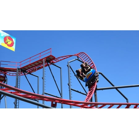 Canvas Print Theme Park Adrenaline Roller Coaster Fun Pleasure Stretched Canvas 10 x