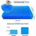 thumbnail image 3 of Gel Seat Cushion for Long Sitting, Extra Thick Wheelchair Soft Chair Pads Cushions Office Home Chairs Car Seats Trips - Back Sciatica Hip Tailbone Pain Relief (Blue), 3 of 6