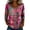 Red, variant on XMYRZ Womens Tops Vintage Floral Graphic Printed Blouses 3/4 Sleeve Crew Neck Dressy Casual Tops Summer Vacation Outfits