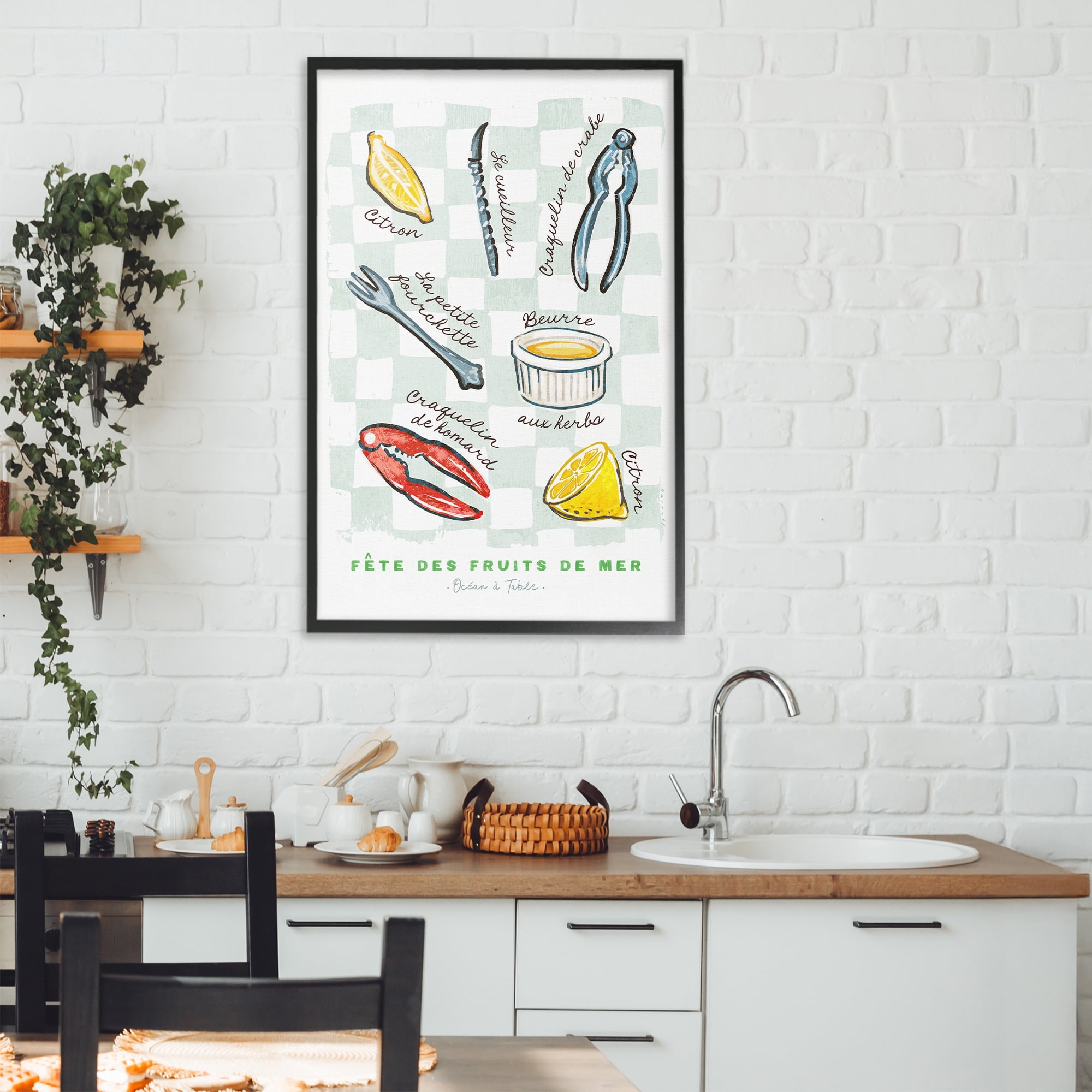 Stupell Industries Modern French Bistro Black Framed Giclee Art, design by Chad Barrett