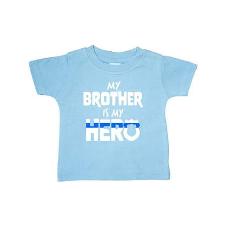 

Inktastic My Brother is my Hero Police Officer Family Gift Baby Boy or Baby Girl T-Shirt