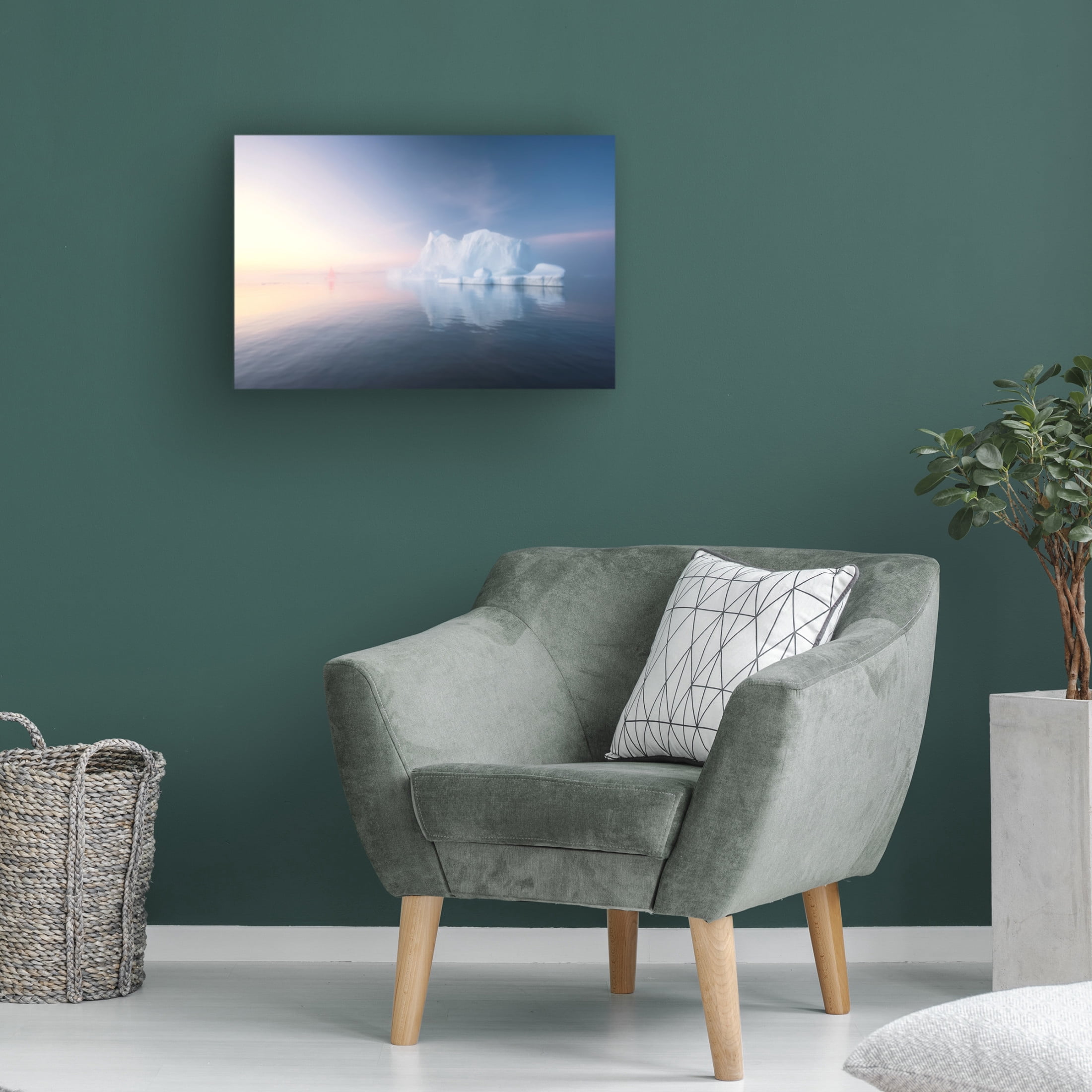 Trademark Fine Art Yang Jiao Red Sail And Blue Ice Canvas Wall Art