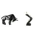 thumbnail image 1 of Estatua de toro pensador de resina moderna, figura abstracta, adorno coleccionable para entrada, mesa, escritorio, estantería de oficina, artesanía de, 1 of 8