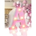 thumbnail image 3 of 1PC pink sequin luminous letters&numbers desktop decoration small night light romantic proposal birthday party atmosphere light guiding street light, 3 of 5