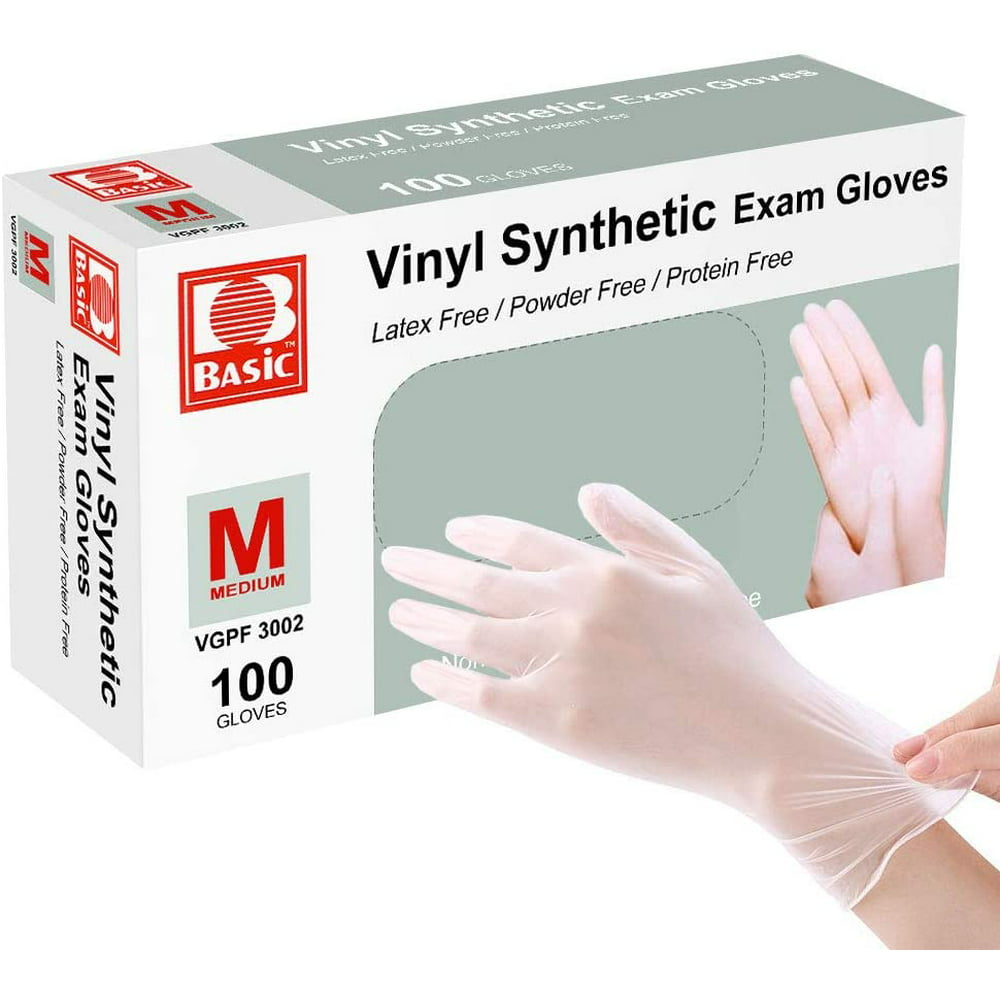 Disposable Gloves, Squish Clear Vinyl Gloves Latex Free Powder-Free Glove Health Gloves for Kitchen Cooking Food Handling, 100PCS/Box, Medium，Ship from...