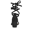 thumbnail image 3 of Unique Bargains Women's Open Toe Lace Up Mid Chunky Heeled Sandals, 3 of 7