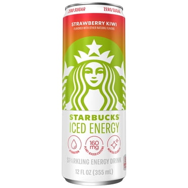 Starbucks Iced Energy Zero Sugar Strawberry Kiwi flavor Sparkling Energy Drink, 12 fl oz Can