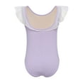 thumbnail image 4 of TTAO Toddler Girls Gymnastics Dance Outfits with Tulle Skirt Sleeveless Sequins Ruffled Ballet Leotard Lavender Leotard 5-6, 4 of 7