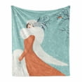 thumbnail image 1 of Vintage Woman Soft Flannel Fleece Blanket, Image of a Lady in a Coat with Long Fur Collar on a Snowy Winter Background, Cozy Plush for Indoor and Outdoor Use, 60" x 80", Multicolor, by Ambesonne, 1 of 6