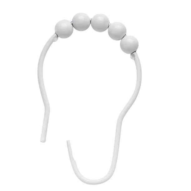 Cateissary Ganchos enrollables para cortina de ducha de acero inoxidable, 12 piezas, colgadores decorativos para cortinas de baño, anillos, color Type3 NO3