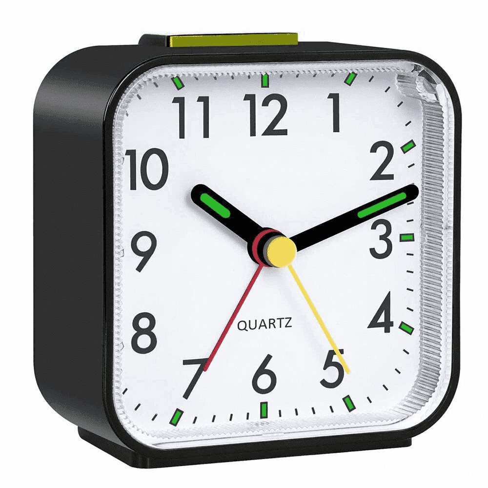 alarm clocks for bedroom LED Desk Clock Nightlight Snooze Quiet Non Ticking battery powered clock