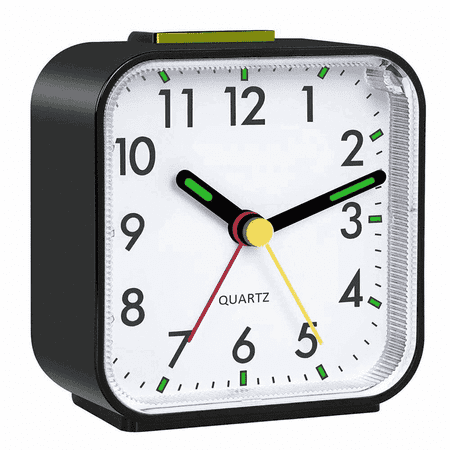 alarm clocks for bedroom LED Desk Clock Nightlight Snooze Quiet Non Ticking battery powered clock