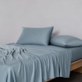 thumbnail image 4 of Allswell 6-Piece 300 Thread Count Blue Cotton Lyocell Blend Bed Sheet Set, King, 4 of 10